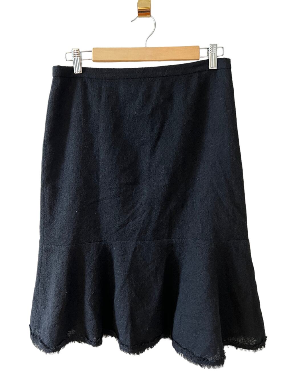 J Crew tailored wool flare career skirt black 4